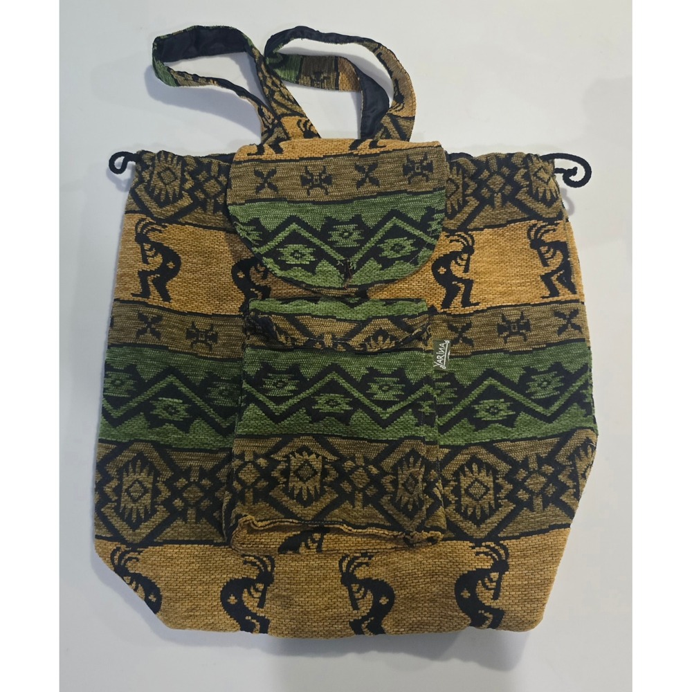 Yarina Handmade Eco Yarn Backpack Kokopelli Southwestern Tribal Recycled Ecuador